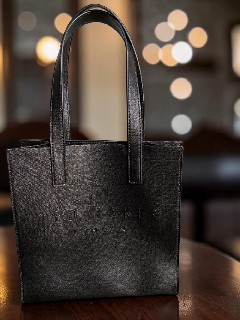 New! Ted Baker Black "The Icon" Leather Tote Bag (NWT) - Picture 4 of 10